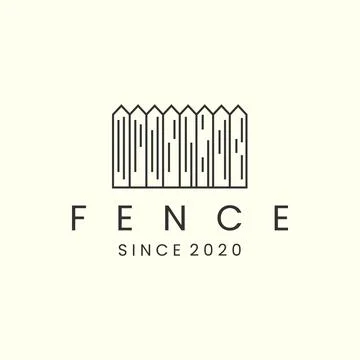Fence with linear style logo icon template design vector illustration Stock Illustration