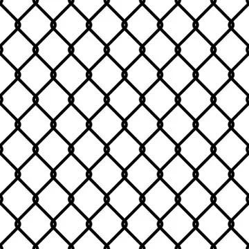 Fence link pattern. Seamless chain texture black mesh wallpaper security wall 스톡 일러스트