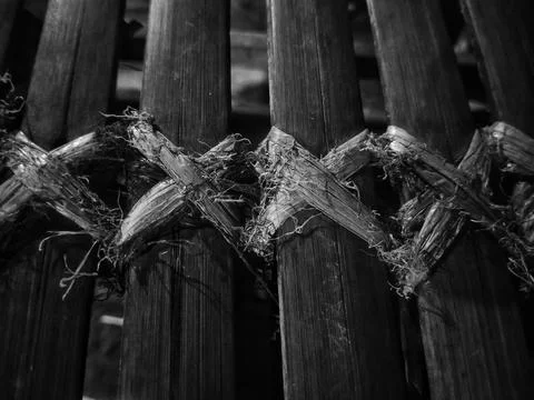 Fence made of bamboo Stock Photos