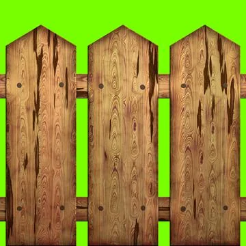 Fence made of boards seamless texture illustration on the background of chroma Stock Illustration