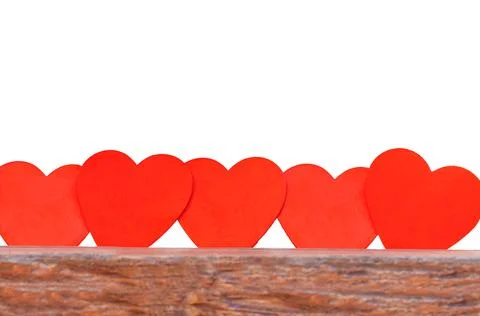 Fence made from hearts isolate Stock Photos