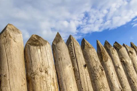 A fence made of stakes Stock Photos