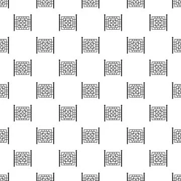 Fence with metal square pattern seamless イラスト素材