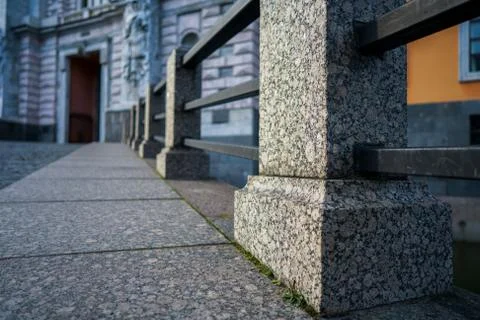 Fence of the mikhailovsky castle front main entrance in St. Petersburg close Stock Photos
