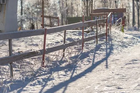 Fence on the mountain. Stock Photos