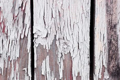 Fence in old white paint. Stock Photos