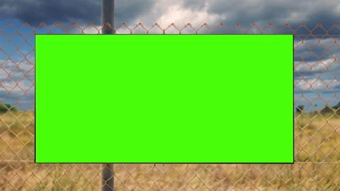 Fence Panel Green Screen Outdoor Cloudy | Stock Video | Pond5