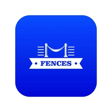 Fence parade icon blue vector 스톡 일러스트