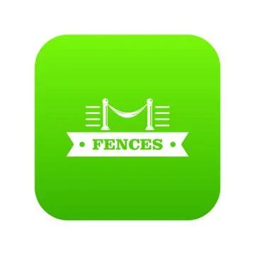 Fence parade icon green vector 스톡 일러스트