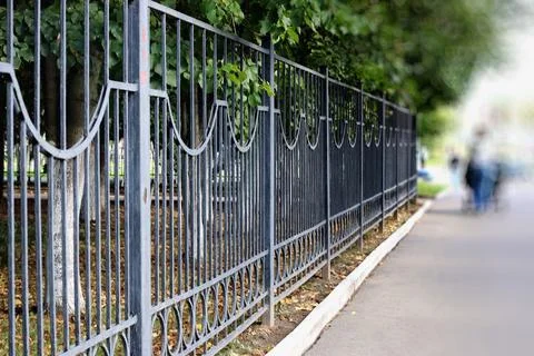 Fence pattern perspective Stock Photos