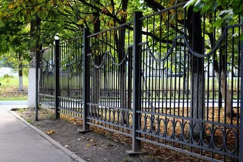 Fence pattern perspective Stock Photos