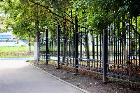 Fence pattern perspective Stock Photos