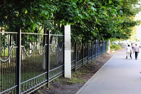Fence pattern perspective Stock Photos