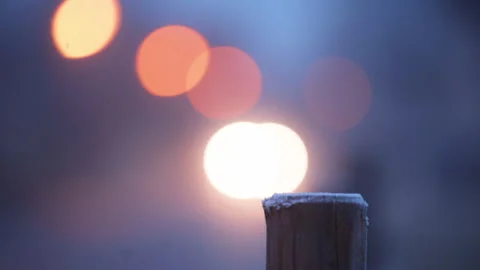 Fence Post Against the backdrop of a passing car Stock Footage 264830880