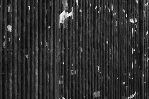 Fence with posting fragments Foto stock