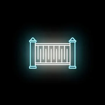 Fence railing glowing neon line icon design Stock Illustration