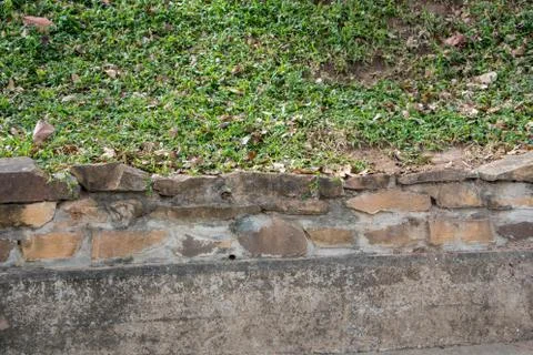 Fence real stone wall Stock Photos