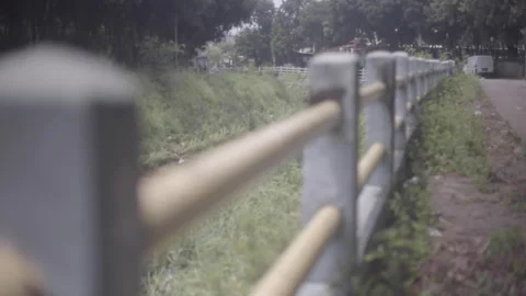 Fence at the Riverbank Stock Footage 297855170