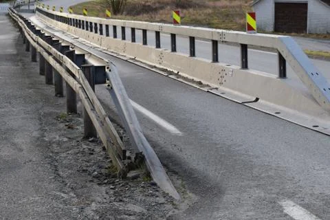 Fence for road and construction work. Stock Photos