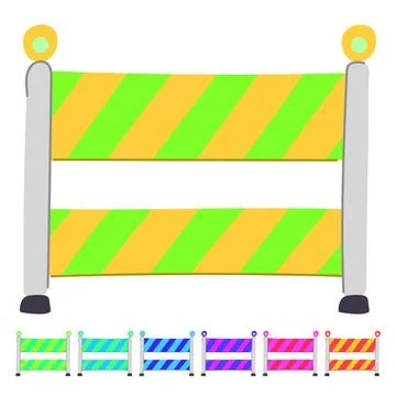 Fence road barrier vector cartoon graphic Stock Illustration