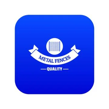 Fence security icon blue vector Stock Illustration