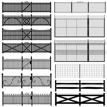 Fence set Stock Illustration