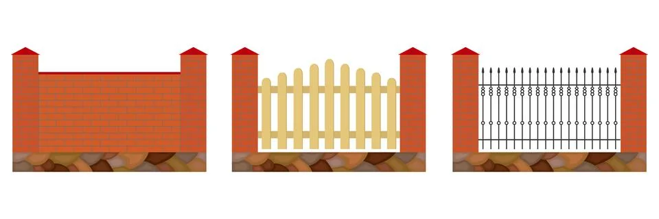 Fence set Stock Illustration