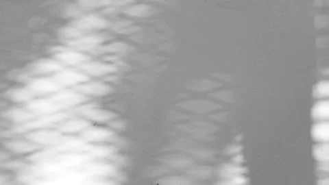 Fence Shadow on White Grunge Concrete Wall Background. Stock Footage 134011503