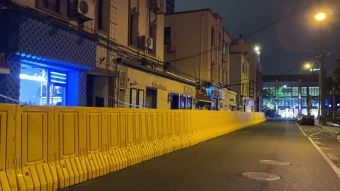 Fence in Shanghai under lockdown Stock Footage 197249672