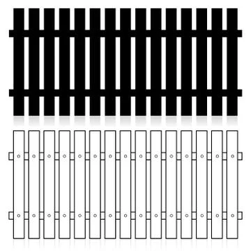 Fence silhouette set Illustrazione stock