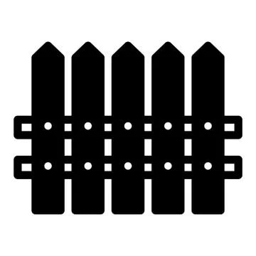 Fence simple vector icon. Black and white illustration of house fence. Solid 스톡 일러스트