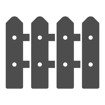 Fence solid icon, farm garden concept, garden gate sign on white background Stock Illustration