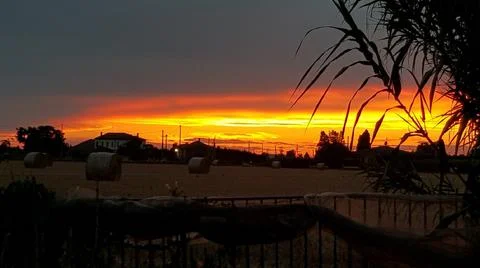 Fence sunset Stock Photos