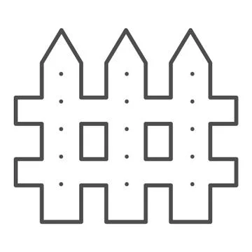 Fence thin line icon. Barrier vector illustration isolated on white. Plank Stock Illustration