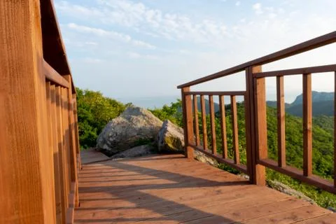 Fence in the top of mountain Stock Photos