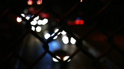 Fence to Traffic - Slow Rack Video stock 270408