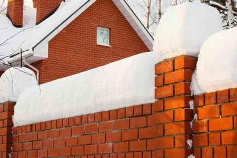 Fence under snow Stock Photos