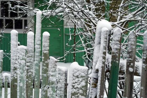 Fence Under Snow 写真素材