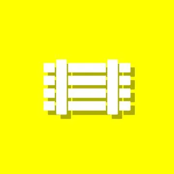 Fence white icon with shadow Stock Illustration