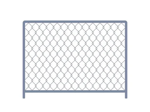 Fence from wire mesh line pattern. Black silhouette fence, chain link borde.. イラスト素材