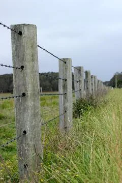 Fence wire post Stock Photos