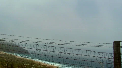 Fenced off beach V2 - HD Stock Footage 779253