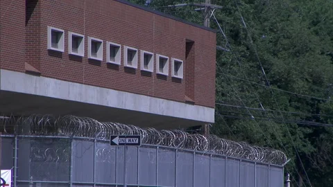 Fenced Building Stock Footage 88386719