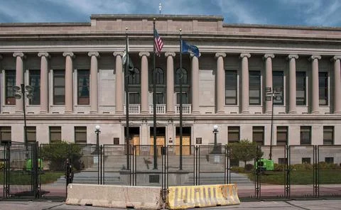 Fenced off building Stock Photos