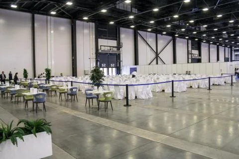 Fenced eating area. Foto stock