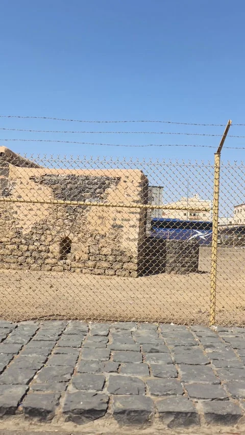 Fenced Historical Stone Ruins and Heritage Site Stock Footage 346412949