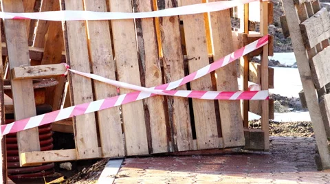 Fenced playground area during the construction of a residential complex Stock Footage 58667915