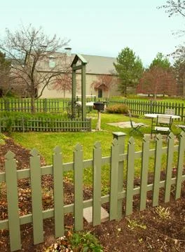 Fenced in yard Stock Photos