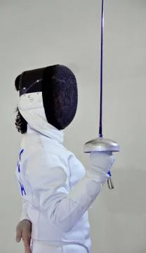 Fencer Salute Foto stock