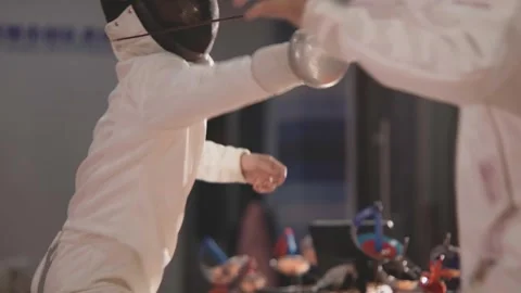 Fencers are practicing Stock Footage 292970195